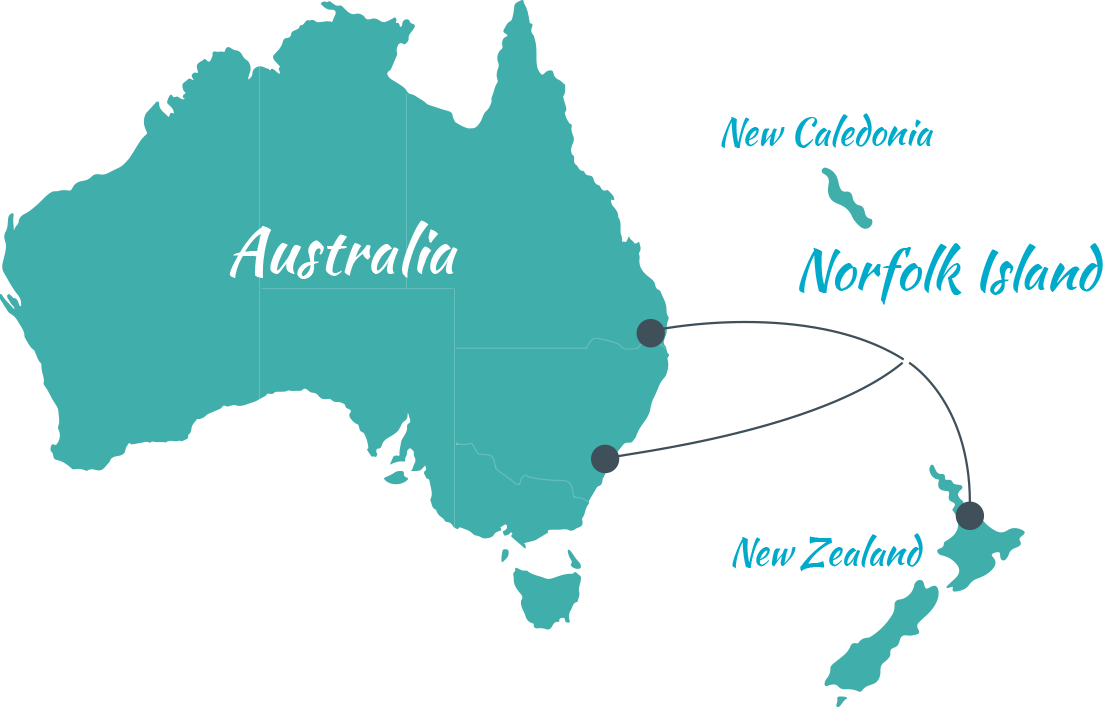 Australiaand New Zealand Map PNG