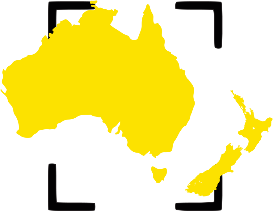 Australiaand New Zealand Map Outline PNG