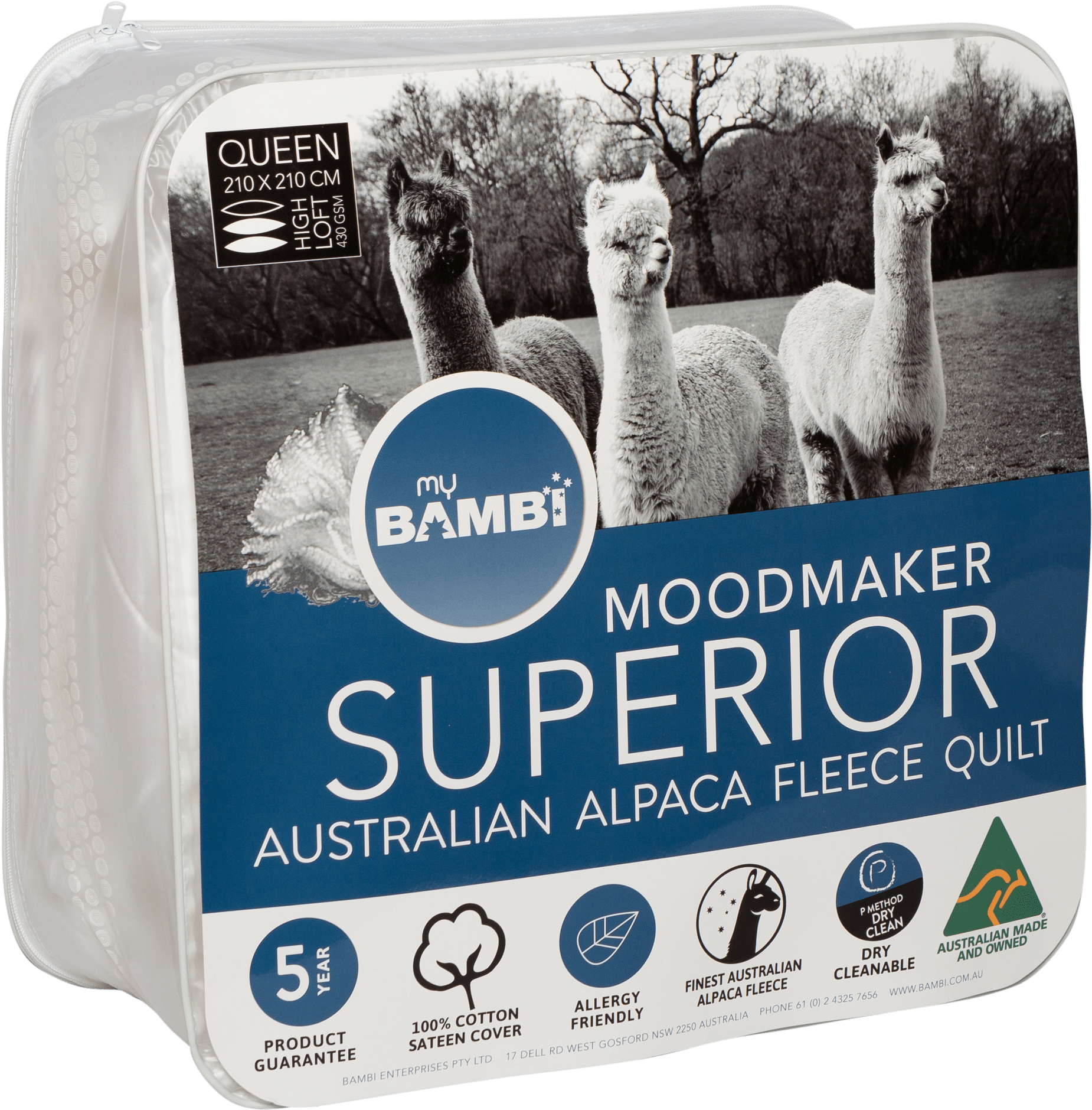 Australian Alpaca Fleece Quilt Packaging PNG