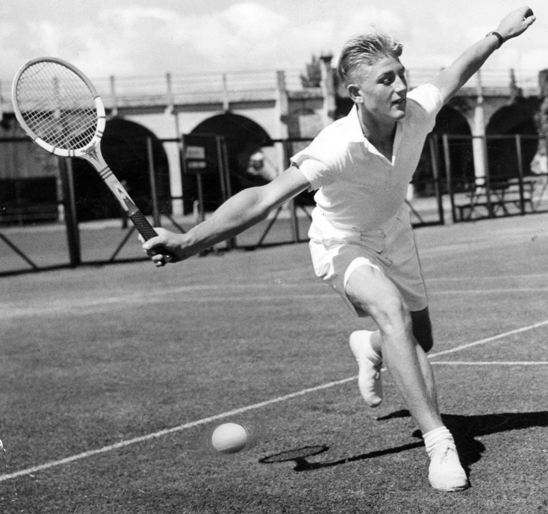 Iconadel Tennis Australiano, Lew Hoad In Azione, 1949. Sfondo