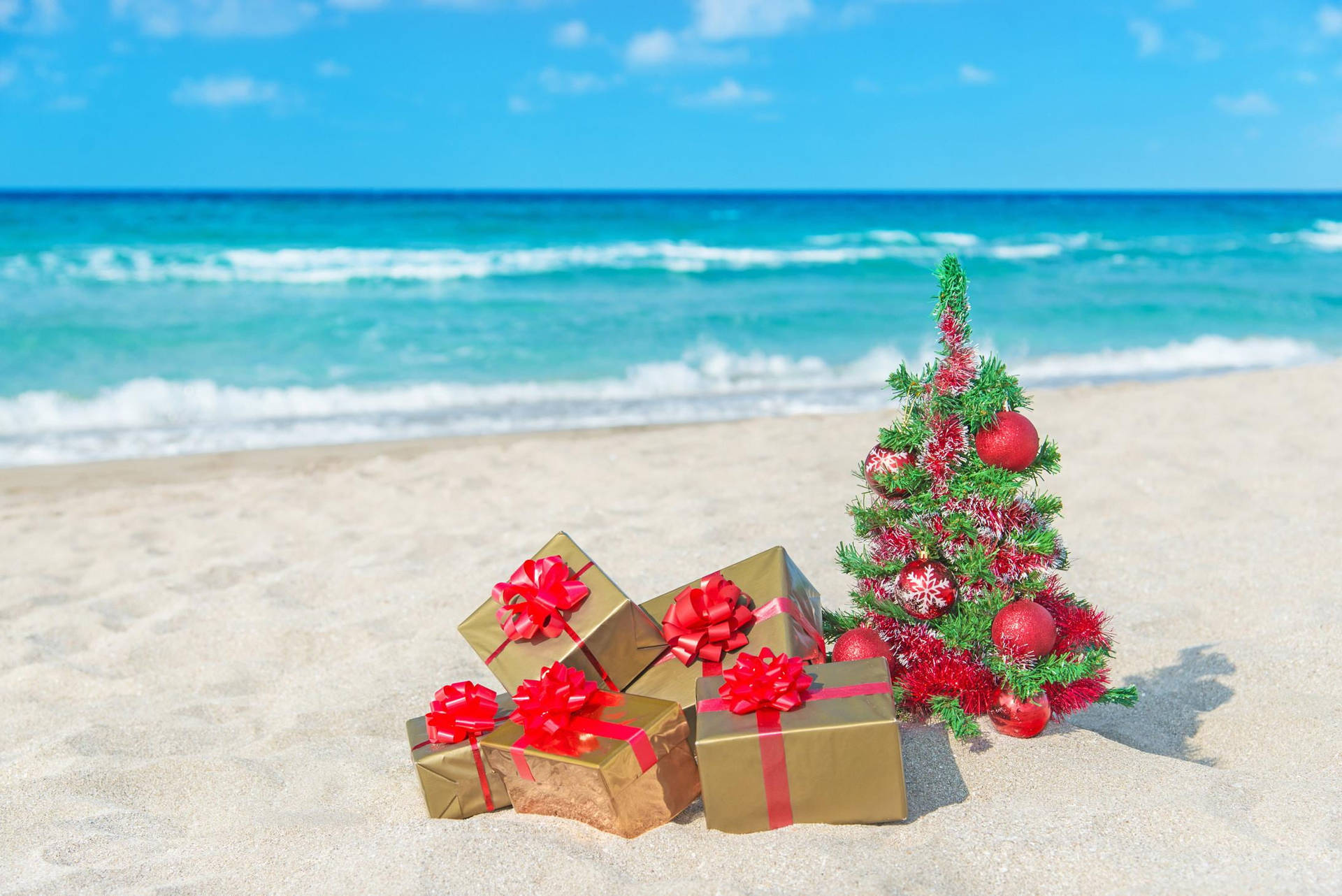 Regalosde Navidad Australianos En La Playa Fondo de pantalla