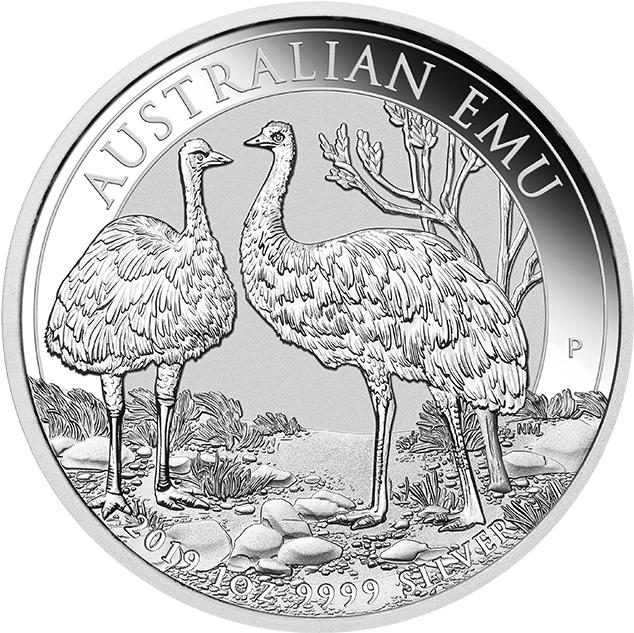 Australian Emu Silver Coin2019 PNG