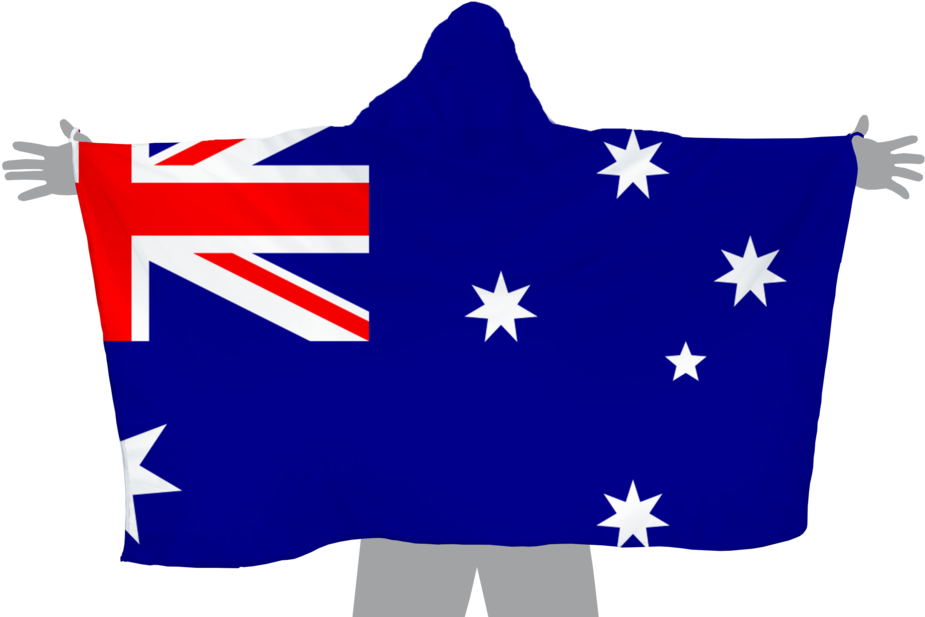 Australian Flag Cape Person PNG