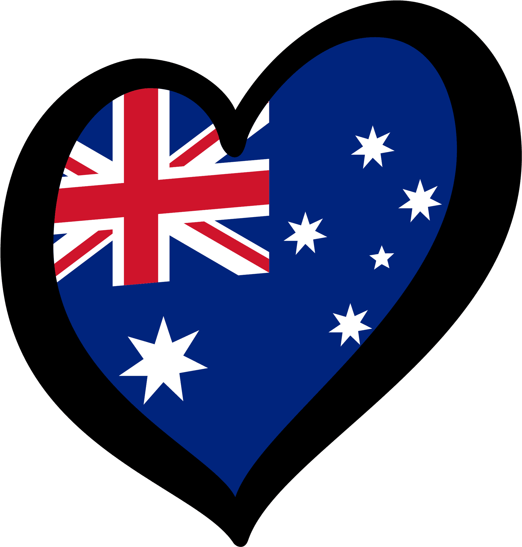 Australian Flag Heart Shaped Graphic PNG