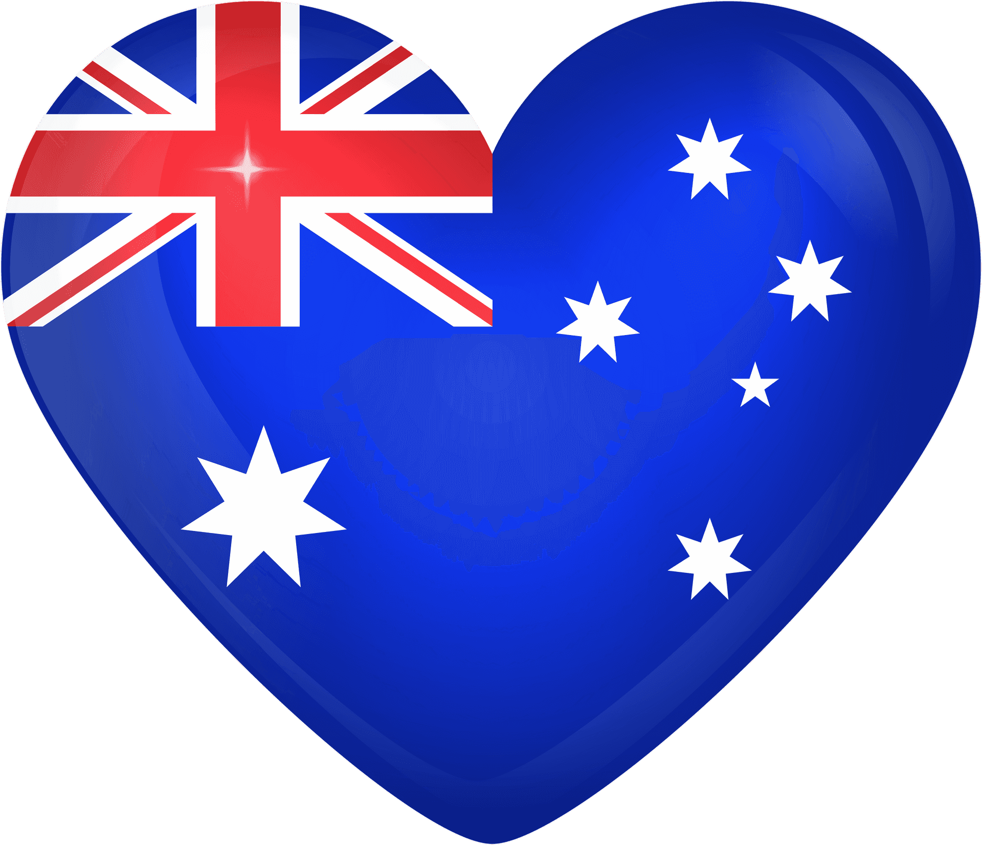 Australian Flag Heart Shaped Graphic PNG