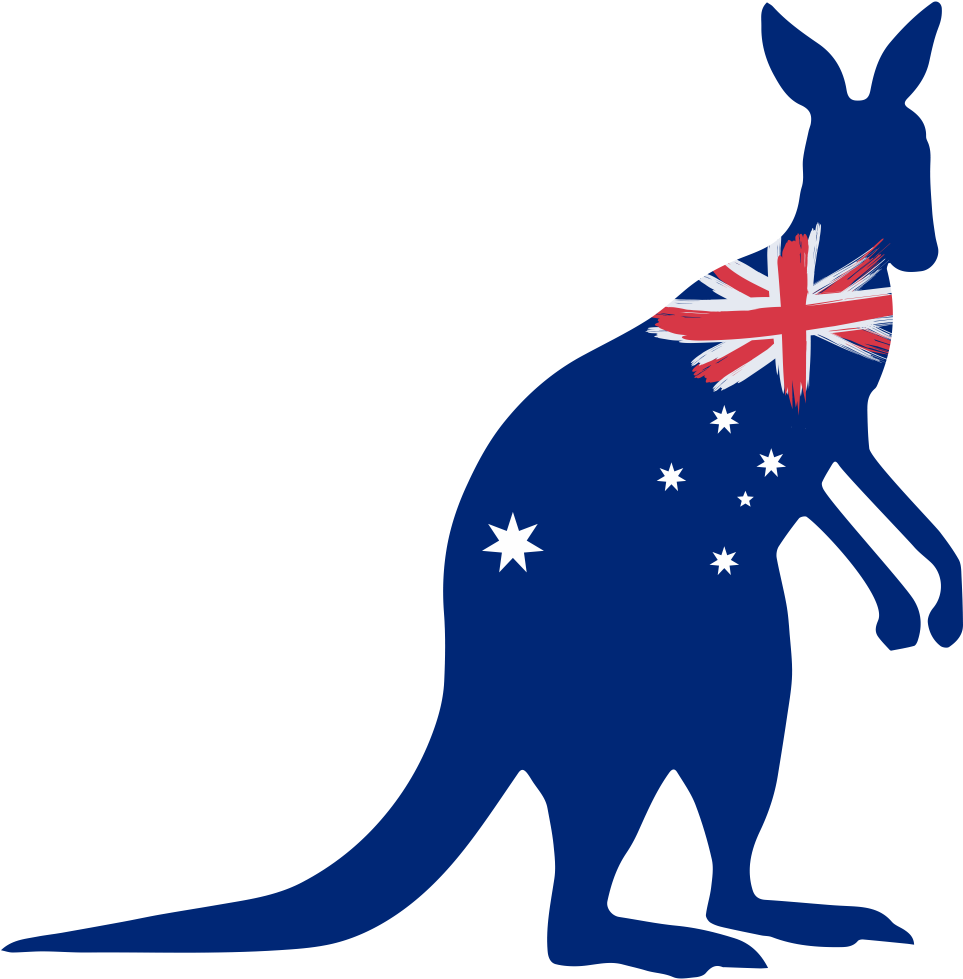 Australian Flag Kangaroo Silhouette PNG