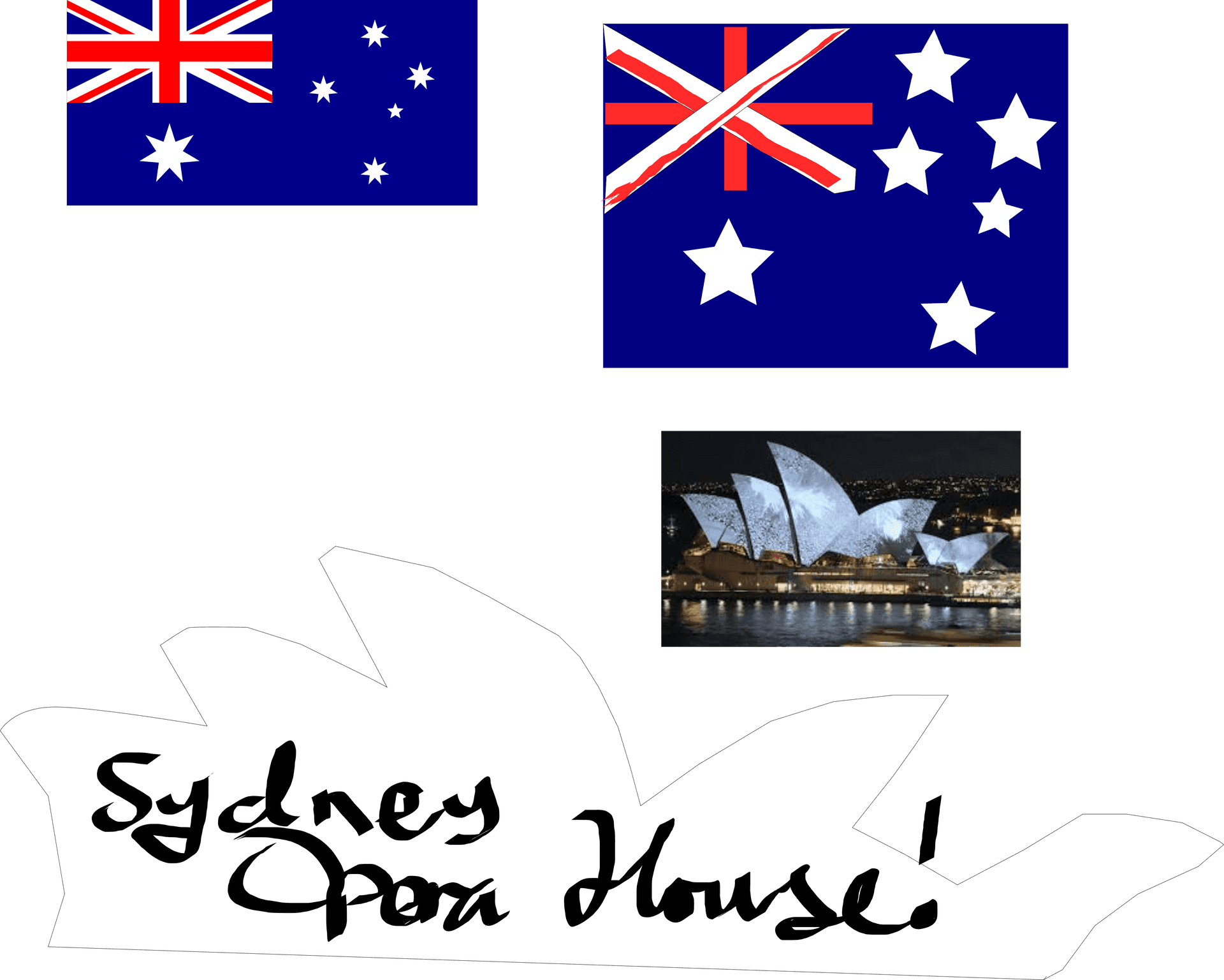 Australian Flagsand Sydney Opera House PNG
