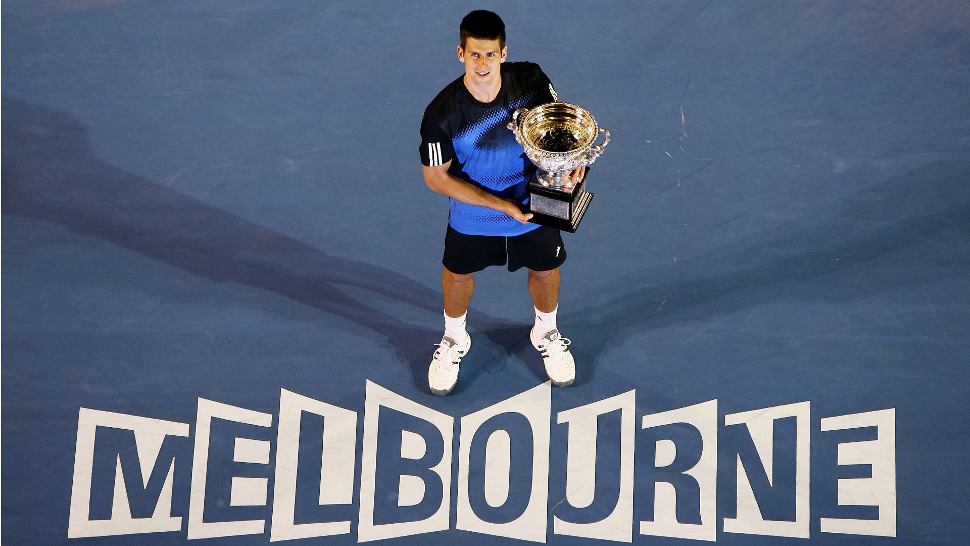 Australian Open Novak With Trophy Background