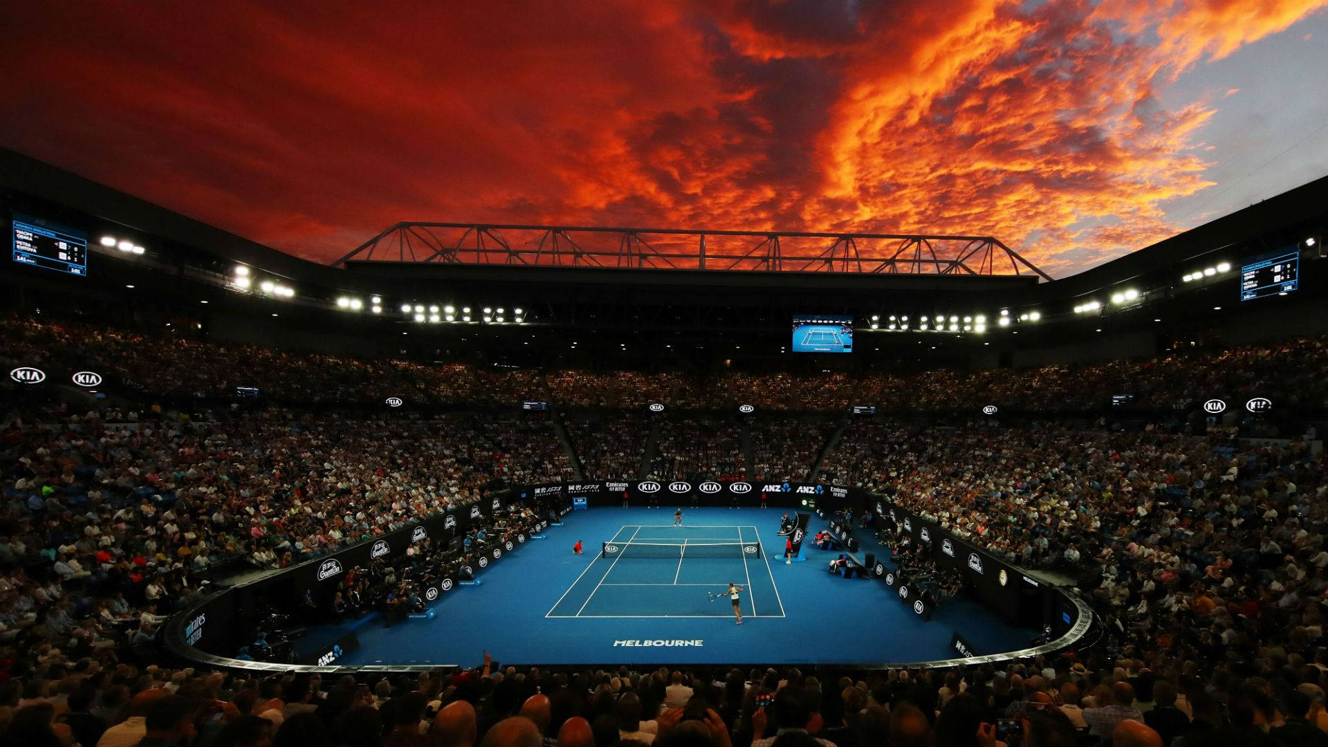 Australian Open Red Orange Cloud Background