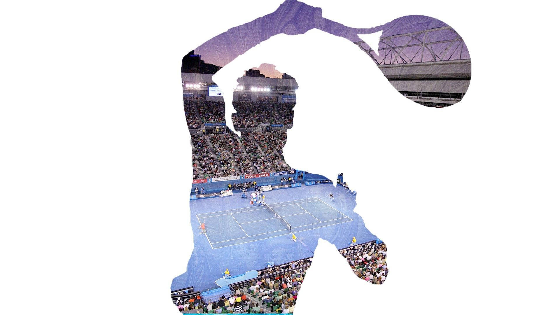 Australian Open Tennis Player Outline Background
