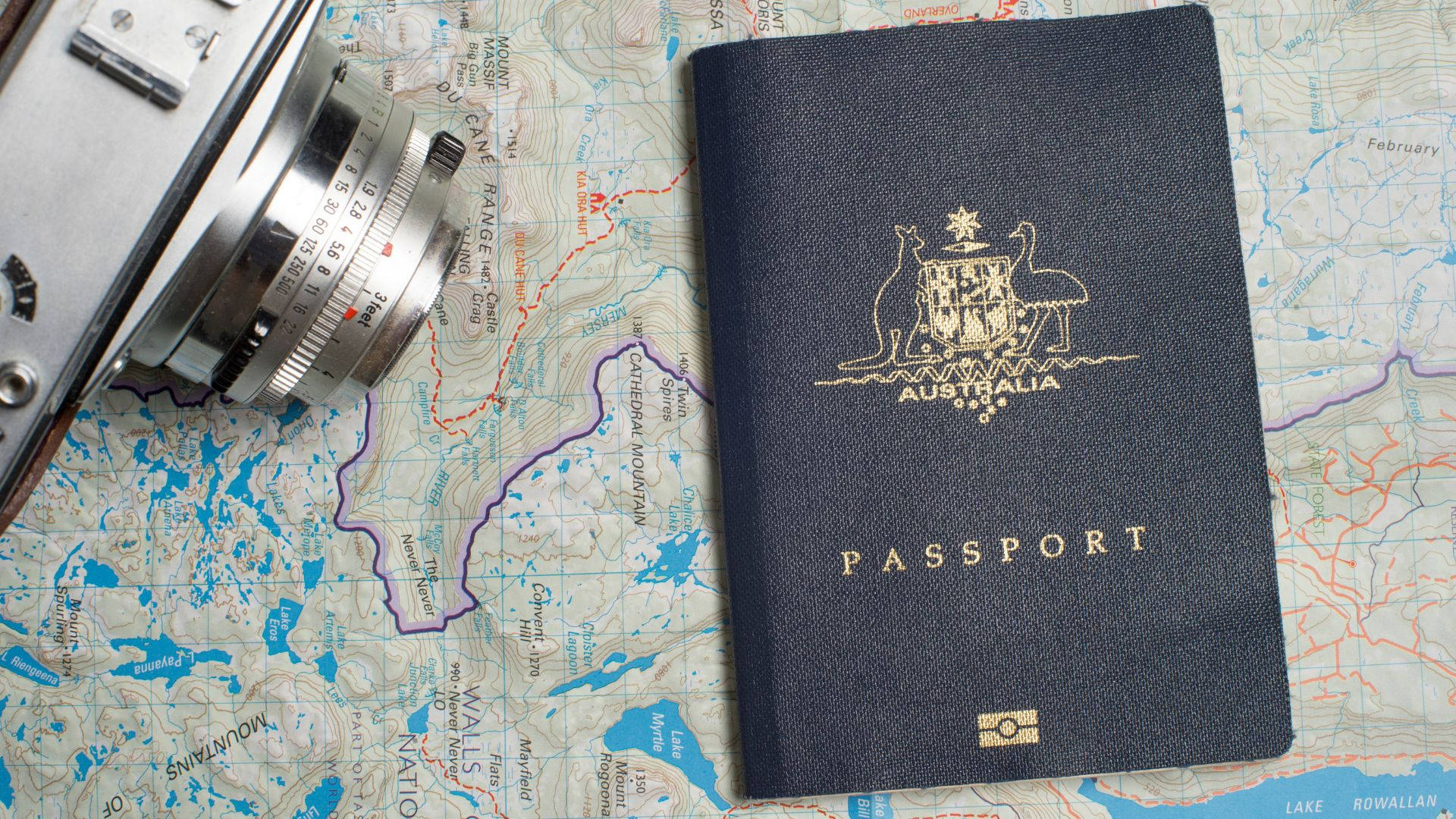 Australian Passport On World Map Wallpaper