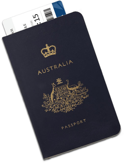Australian Passportand Boarding Pass PNG