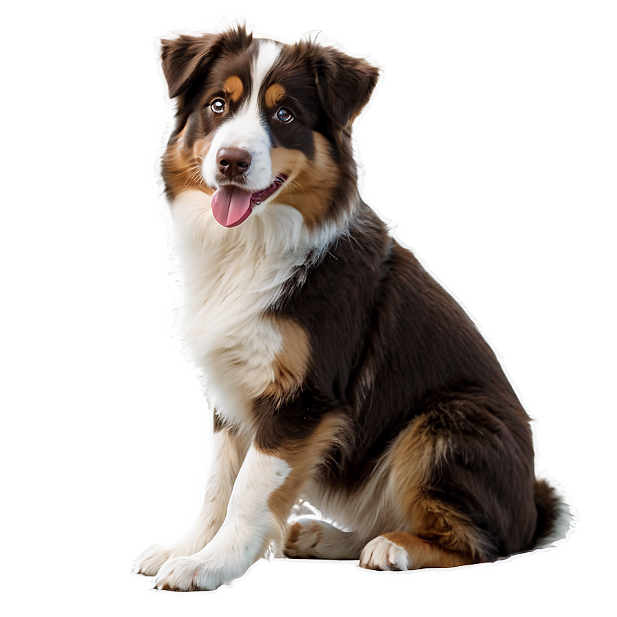 Australian Shepherd And Puppy Png 1 PNG