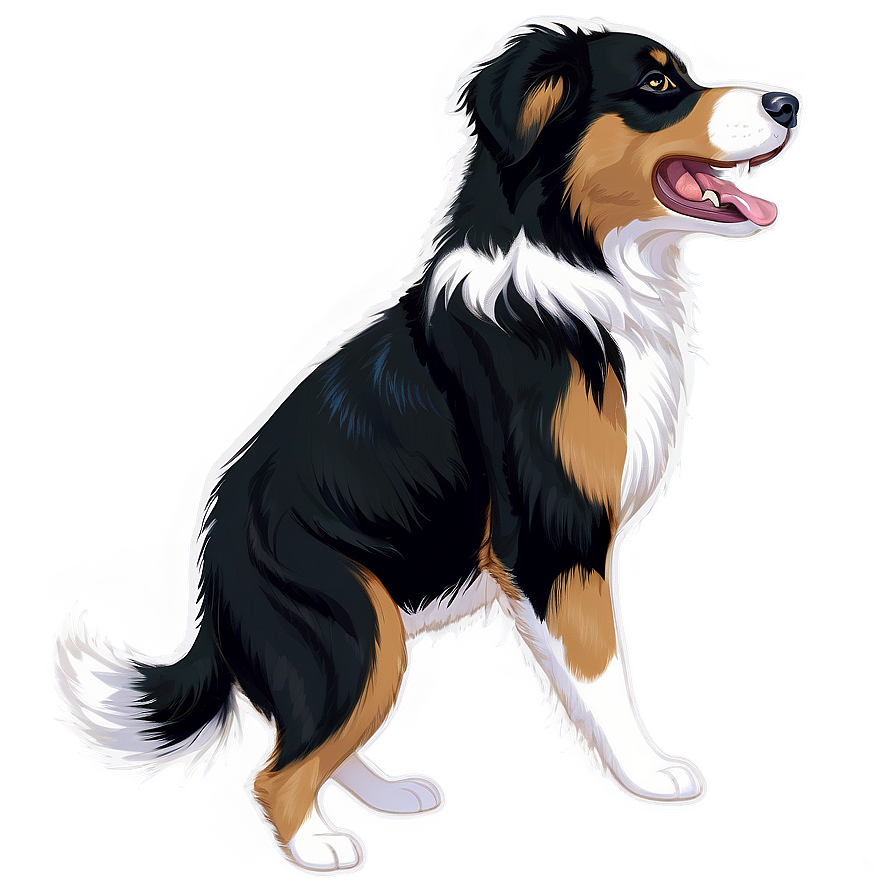 Australian Shepherd Barking Png Xha43 PNG