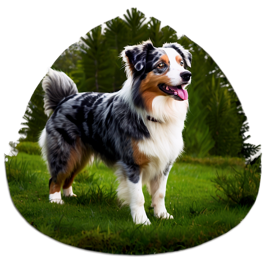 Australian Shepherd In Forest Png 06202024 PNG