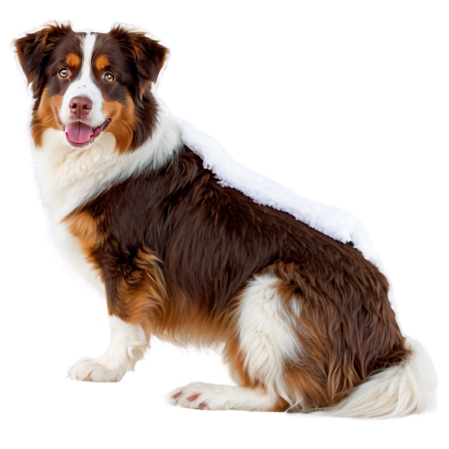 Australian Shepherd In Snow Png Xwf99 PNG