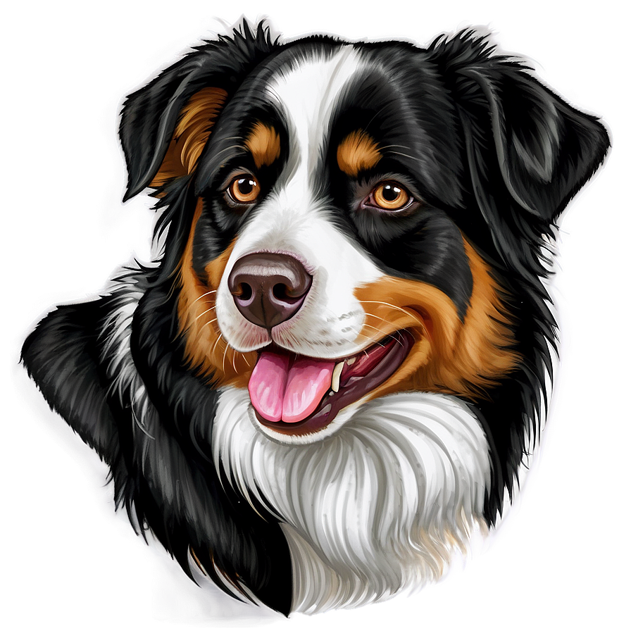 Australian Shepherd Portrait Png Nhi32 PNG