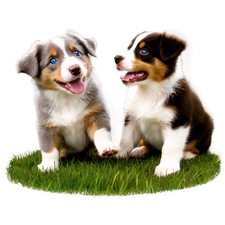 Australian Shepherd Puppies Playing Png 46 PNG