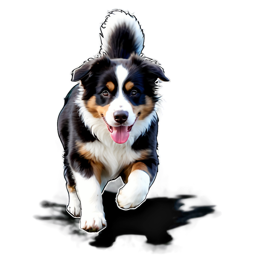 Australian Shepherd Running Png Vdo70 PNG