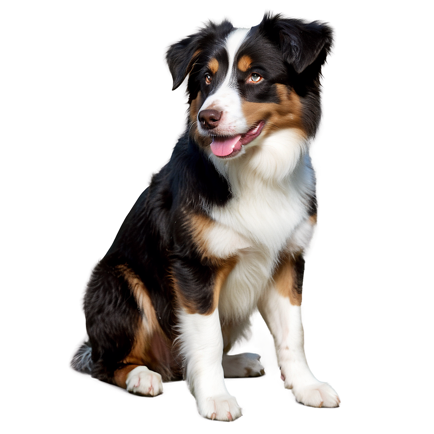 Australian Shepherd Sitting Png 06202024 PNG