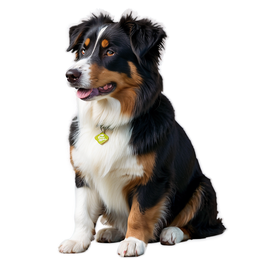 Australian Shepherd Sitting Png Enl78 PNG