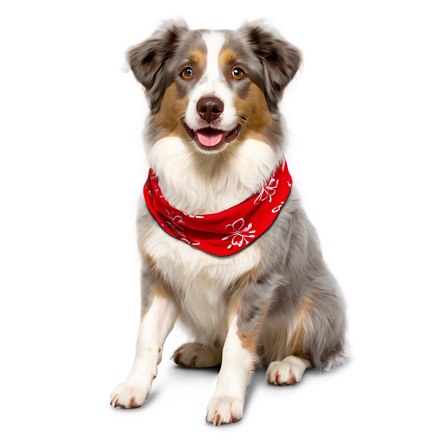 Australian Shepherd With Bandana Png 06202024 PNG