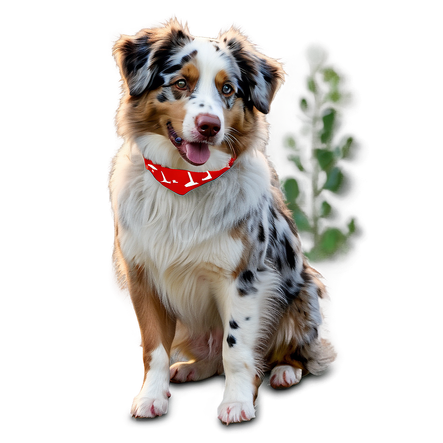 Australian Shepherd With Bandana Png Ofw49 PNG