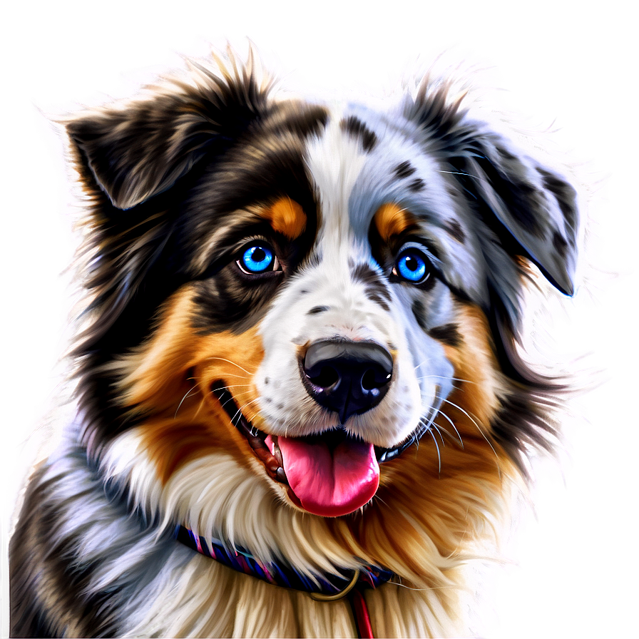 Australian Shepherd With Blue Eyes Png Pqd PNG