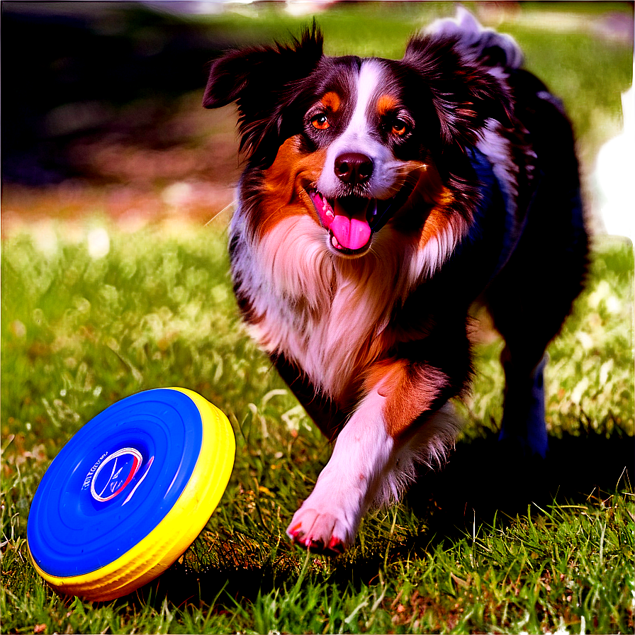 Australian Shepherd With Frisbee Png 06202024 PNG