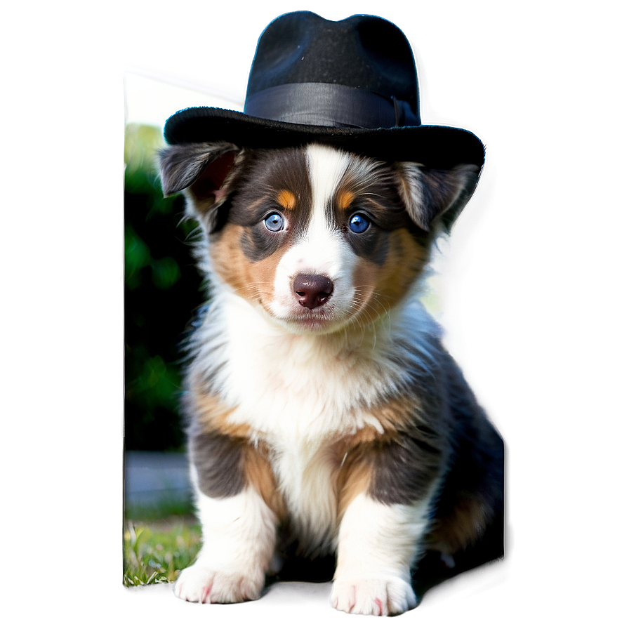 Australian Shepherd With Hat Png Opx PNG