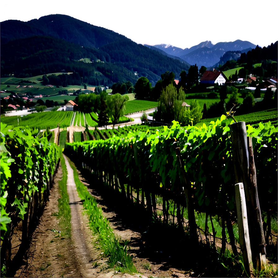 Austrian Vineyards Landscape Png Ova PNG