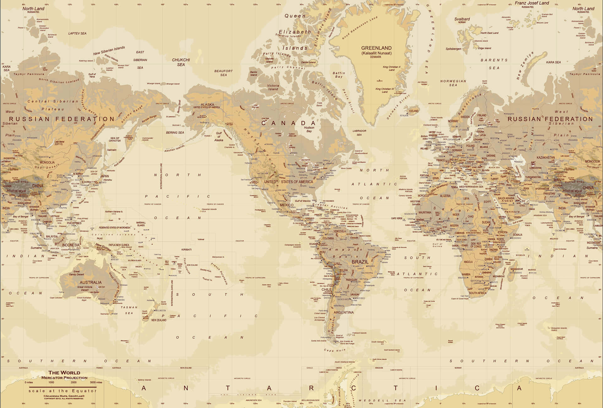 Authentic Antique World Map Wallpaper