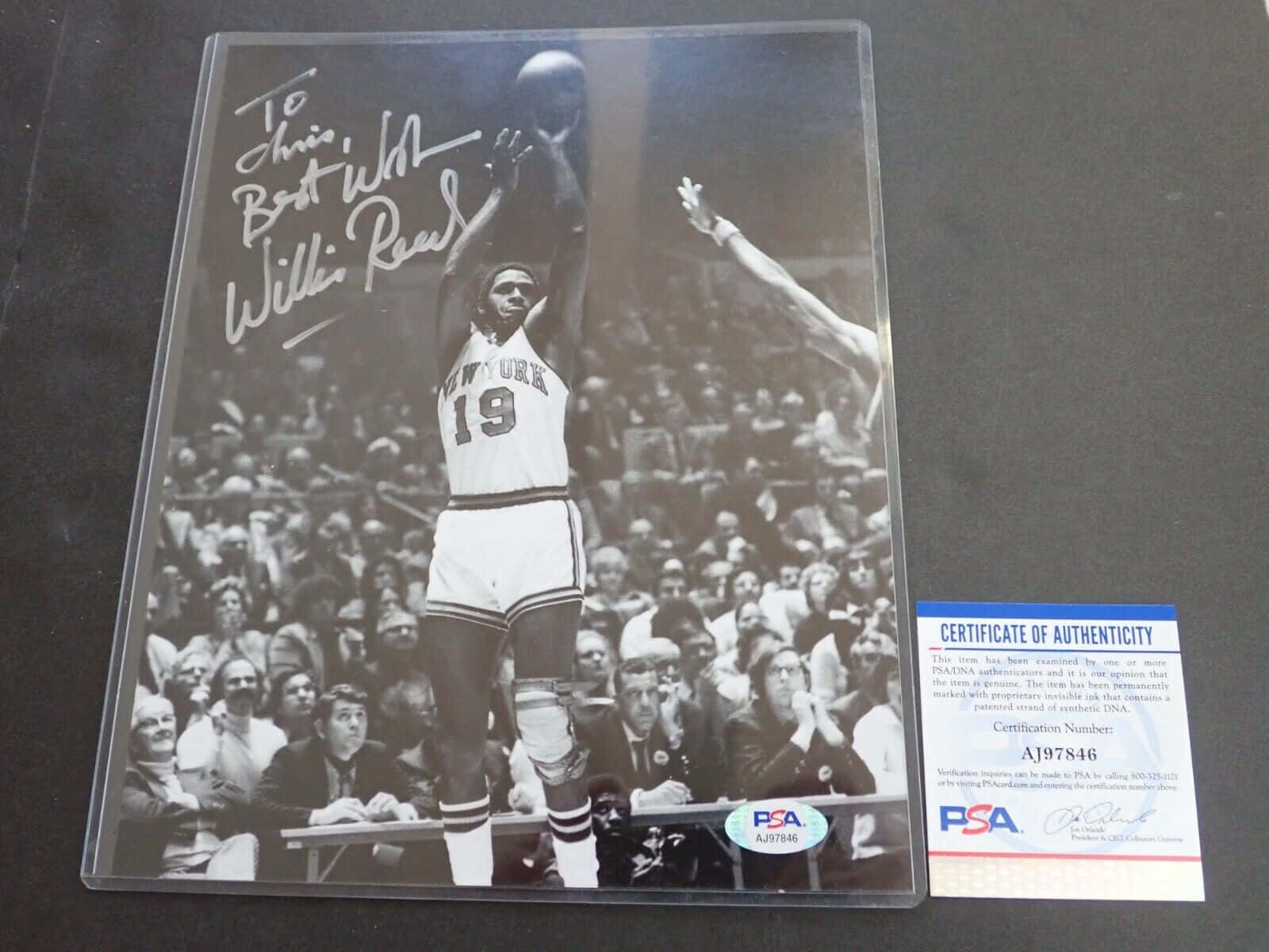 Authentic Signed Poster Of Willis Reed Wallpaper