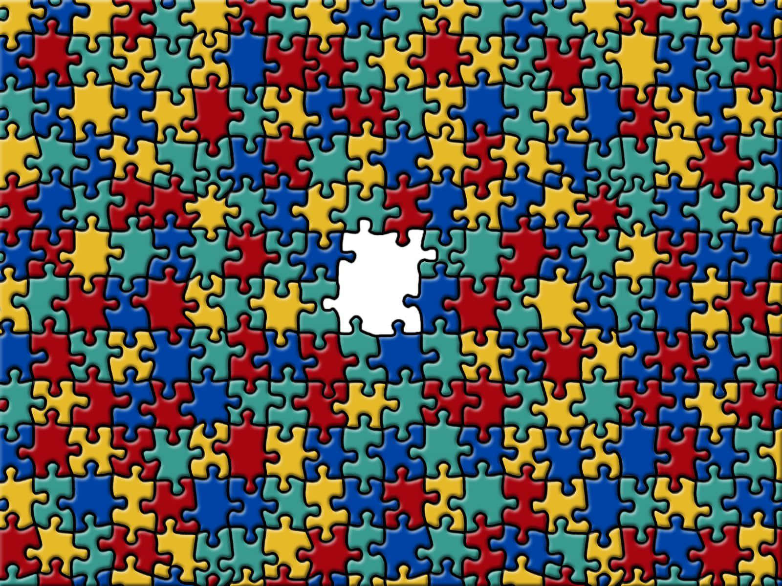 Autism Puzzle Piece With A White Piece Missing Wallpaper