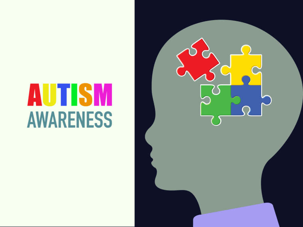 Autism Awareness Logo With Puzzle Pieces