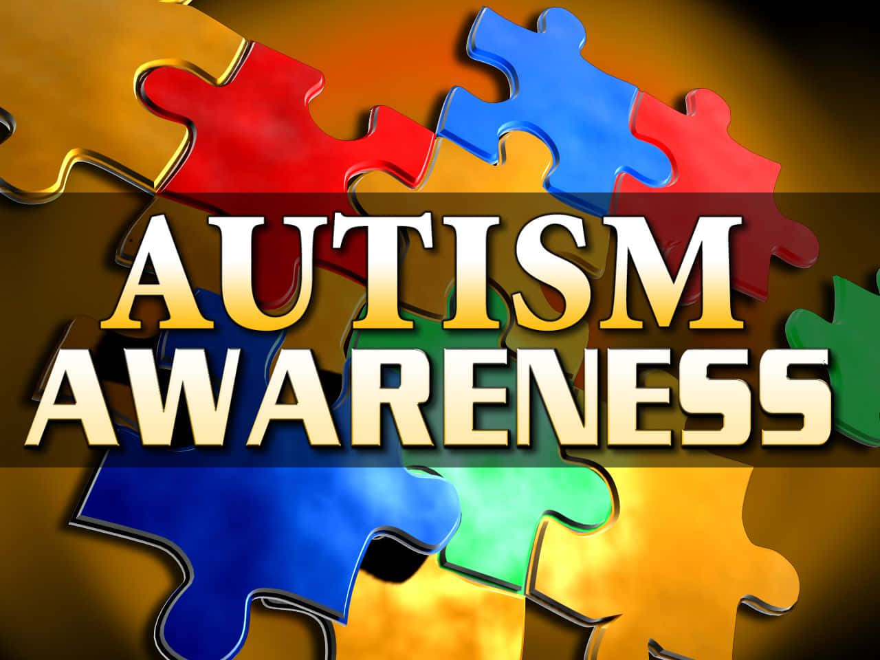 Autismawareness-logotyp Med Färgglada Pusselbitar