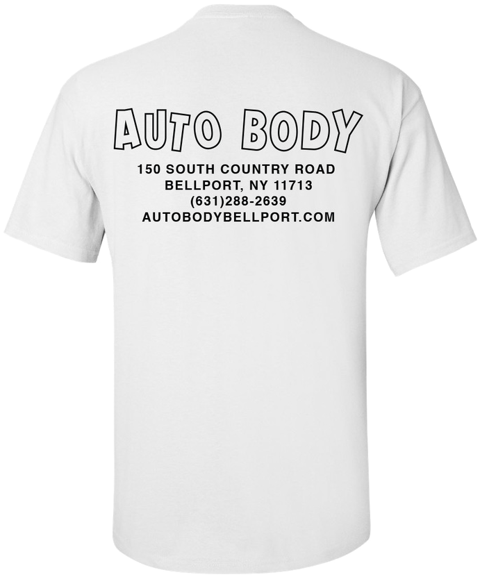 Auto Body Shop Branded T Shirt Back PNG