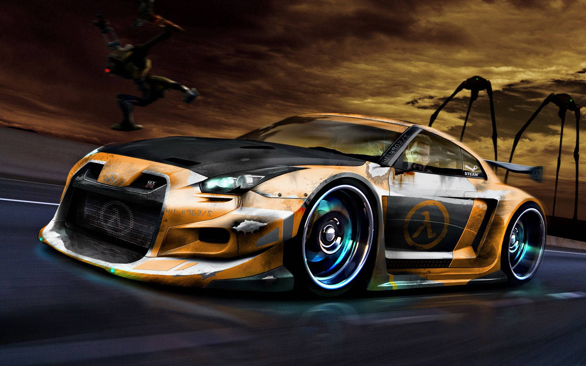 Auto Racing Digital Art Wallpaper