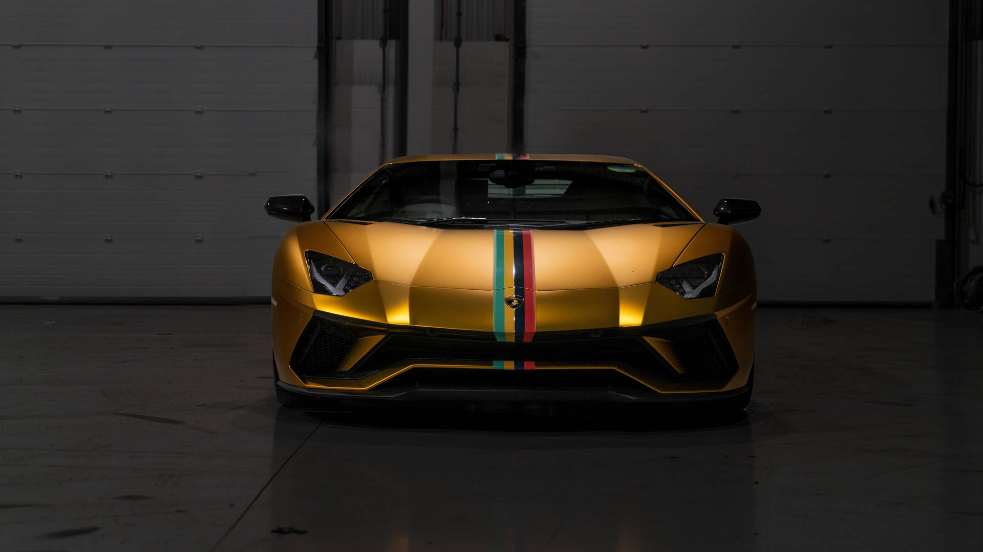 Auto Racing Gold Lamborghini
