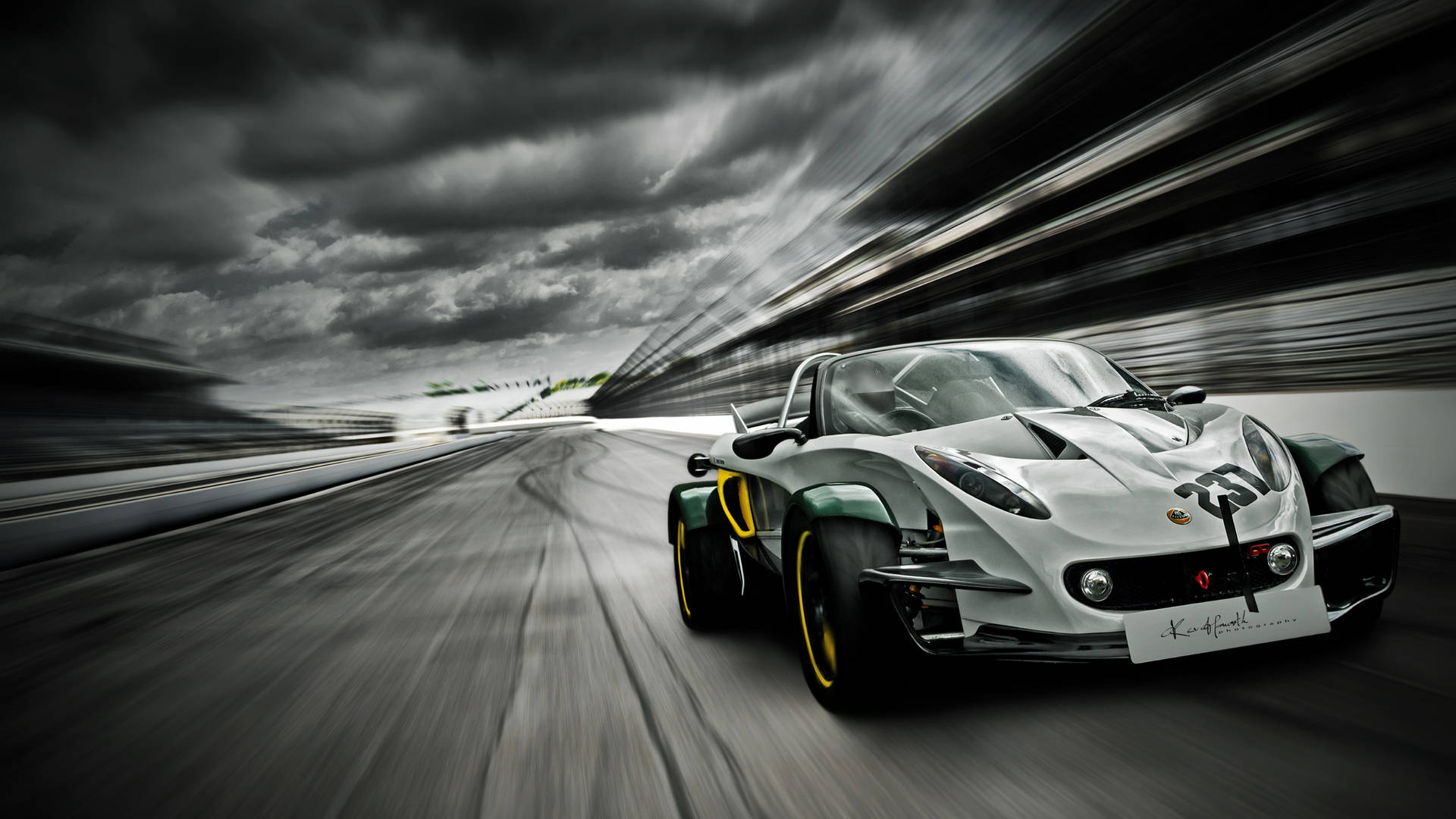 Auto Racing White Lotus Wallpaper