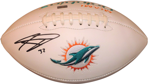 Autographed Footballwith Dolphin Logo PNG