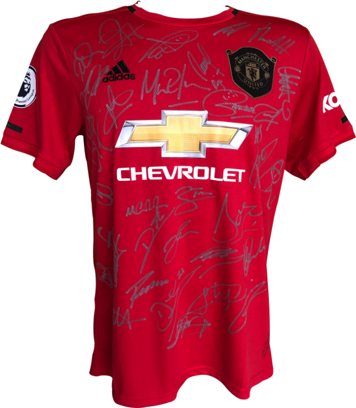 Autographed Manchester United Red Jersey PNG
