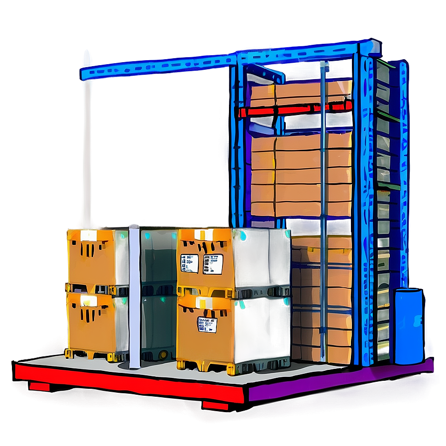 Automated Logistics Warehouse Png Oql52 PNG