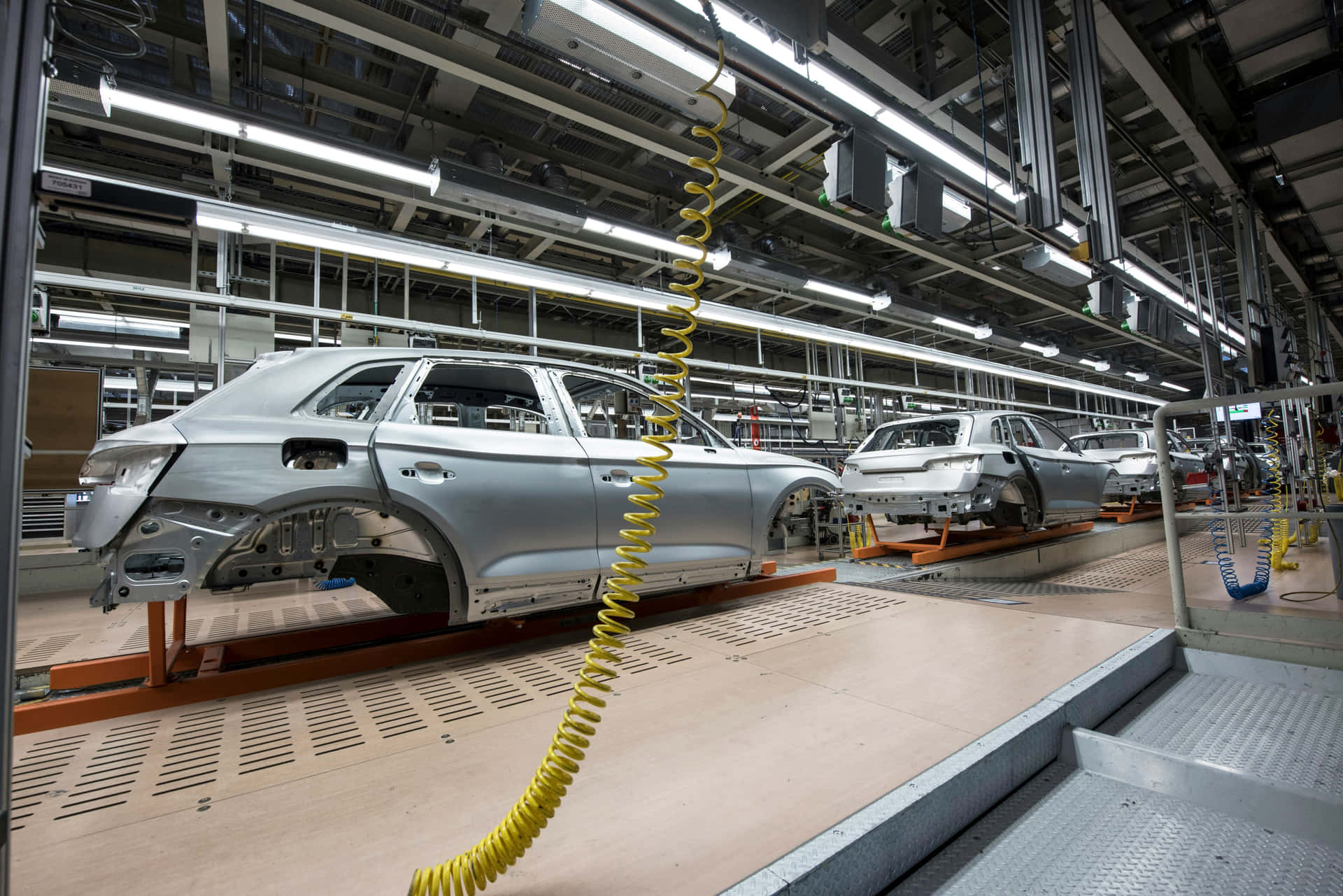 Automobile Assembly Line Factory Wallpaper