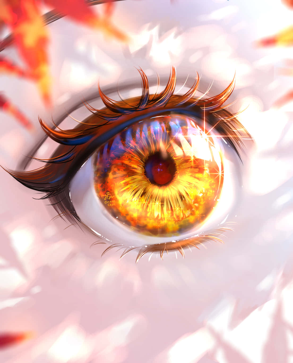 Herbstlichbernsteinfarbenes Auge, Nahaufnahme-kunst Wallpaper