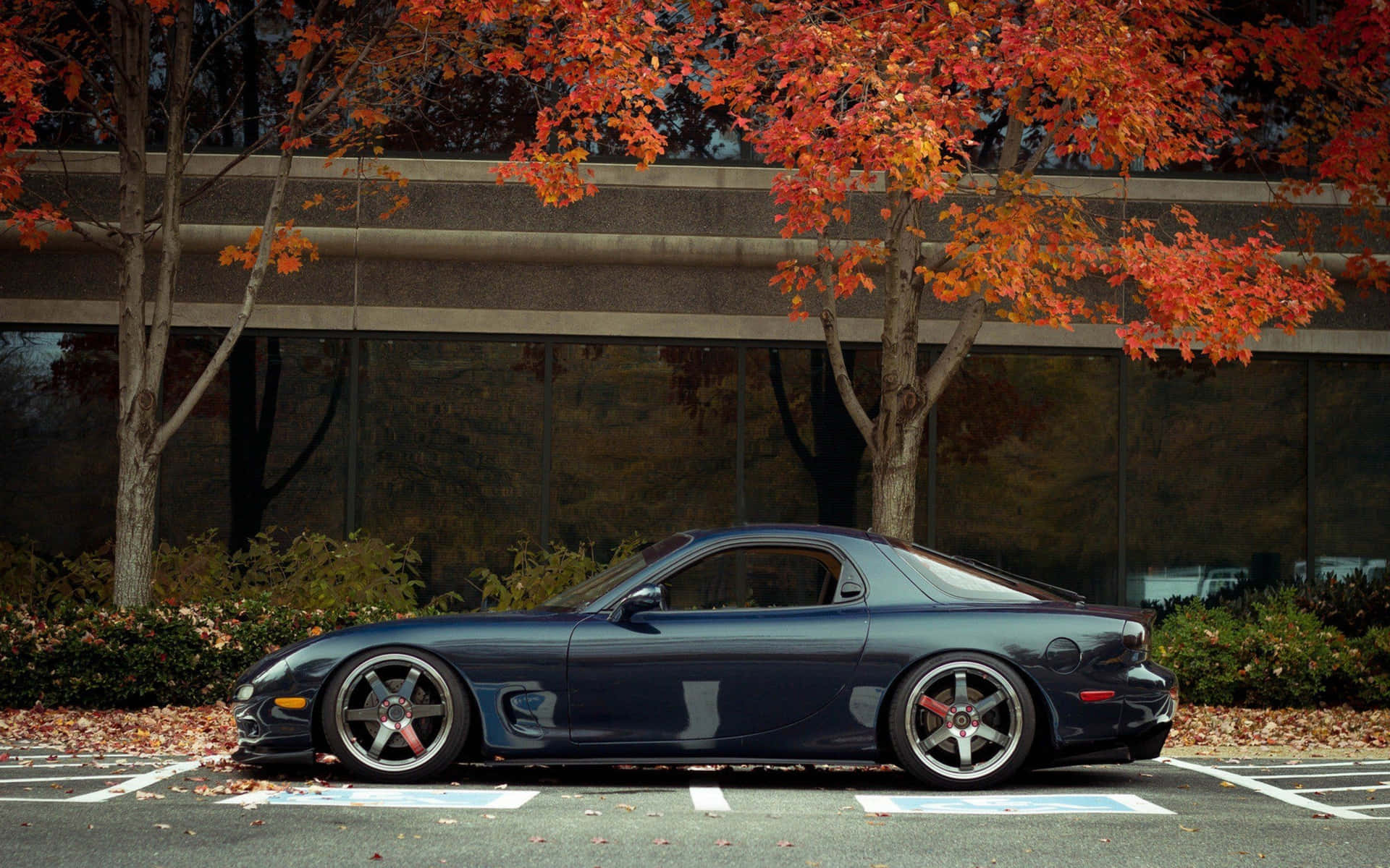 Autumn Black Mazda Rx 7 Wallpaper