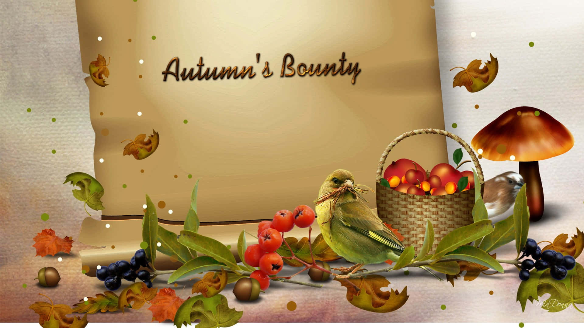 "Autumn Harvest in the Countryside" Wallpaper