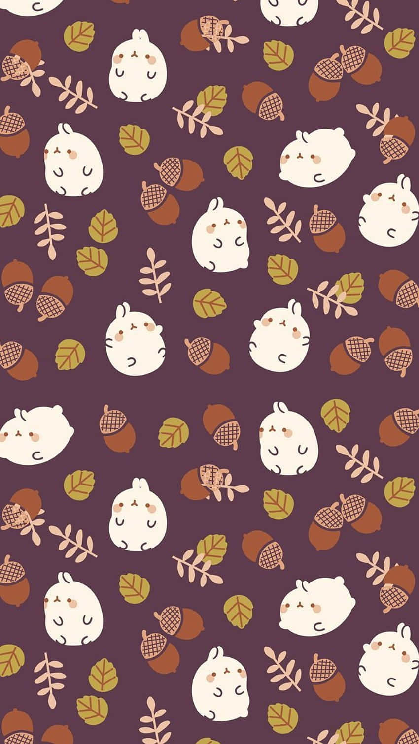 Autumn Cartoon Animals Pattern Wallpaper