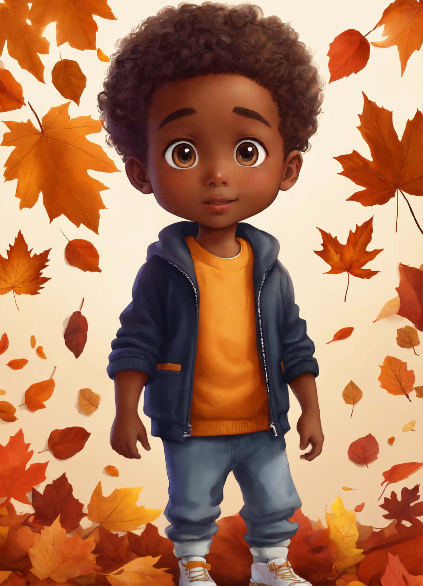 Autumn Child Illustration Wallpaper