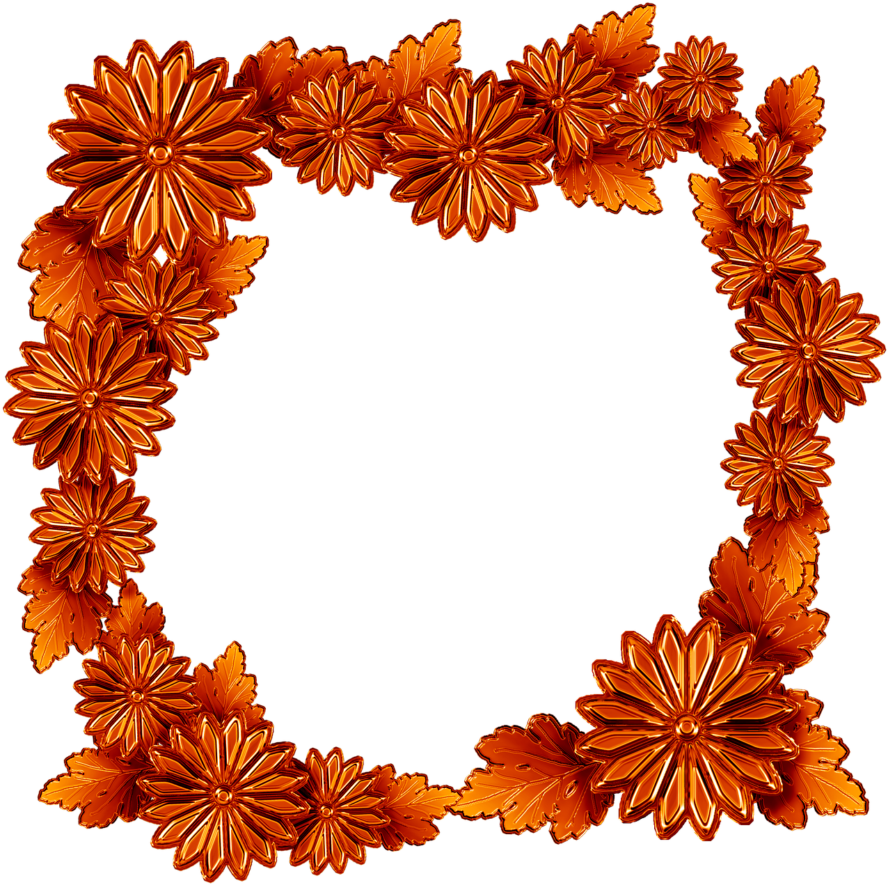 Autumn Chrysanthemum Frame PNG